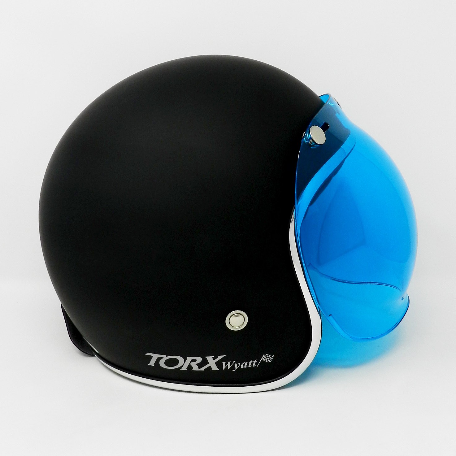 Visière à Bulles Pour Casque 3 Pressions Moto - Lentille PC Résistante - Cadre Argenté - Relevable Et Ajustable